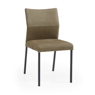 Nouvion Stuhl Lennox ohne Armlehne mit 4 Fuß Stahl Gestell schwarz