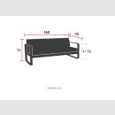 Fermob Bellevie Sofa 2 Personen. B/T/H ca.160/75/71 cm.