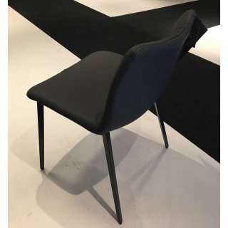 Stuhl mit 4-Fuß - Abmessung:  B/T/H ca 55/48/77 cm - Gestell: dunkelgrau matt lackiert - Sitz: Kunstleder fango grau